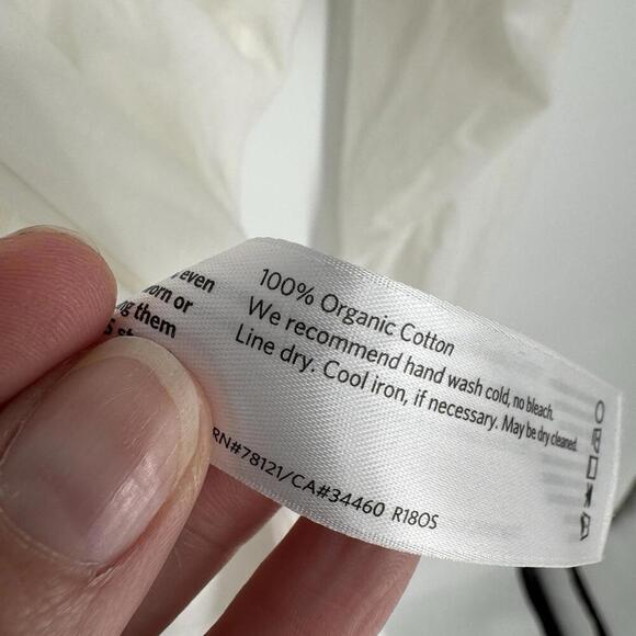 Eileen Fisher Shirt XL white organic cotton long sleeve button up minimalist - Picture 5 of 6